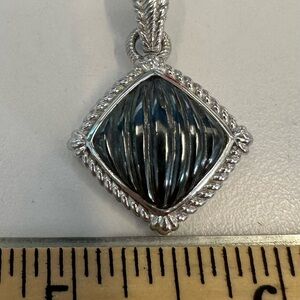 Wow! Rare Judith Ripka diamond shaped grooved hemalite sterling silver pendant